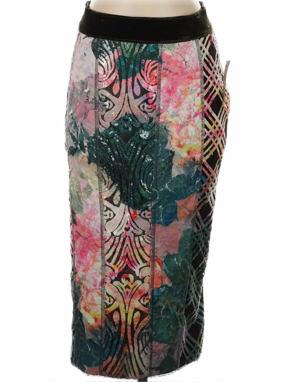 Byron Lars Abstract Pencil Skirt size 4 NWT
